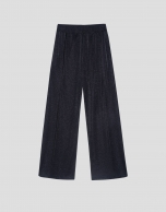 Pantal&oacute;n palazzo punto brillo negro
