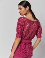 Blusa bordado suizo fucsia