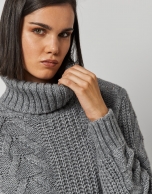 Gray thick knit sweater dress