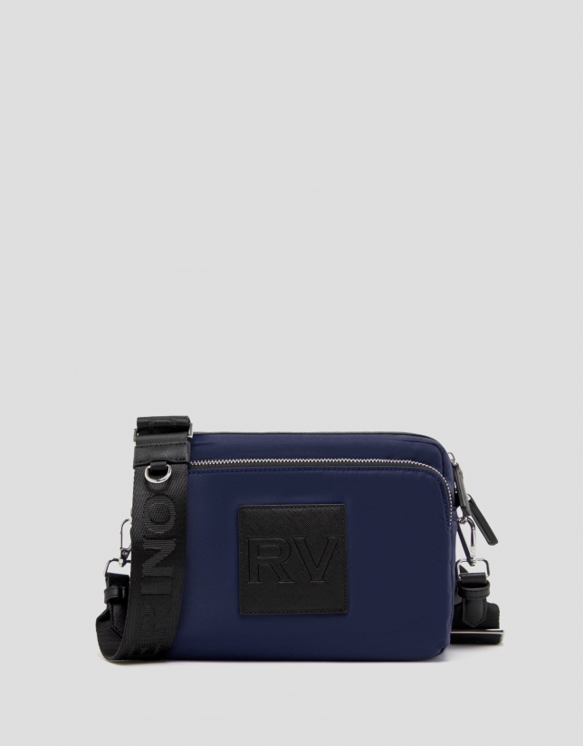 Blue nylon Dalhia Cross Midi shoulder bag