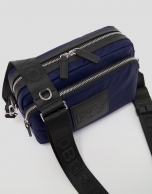 Blue nylon Dalhia Cross Midi shoulder bag