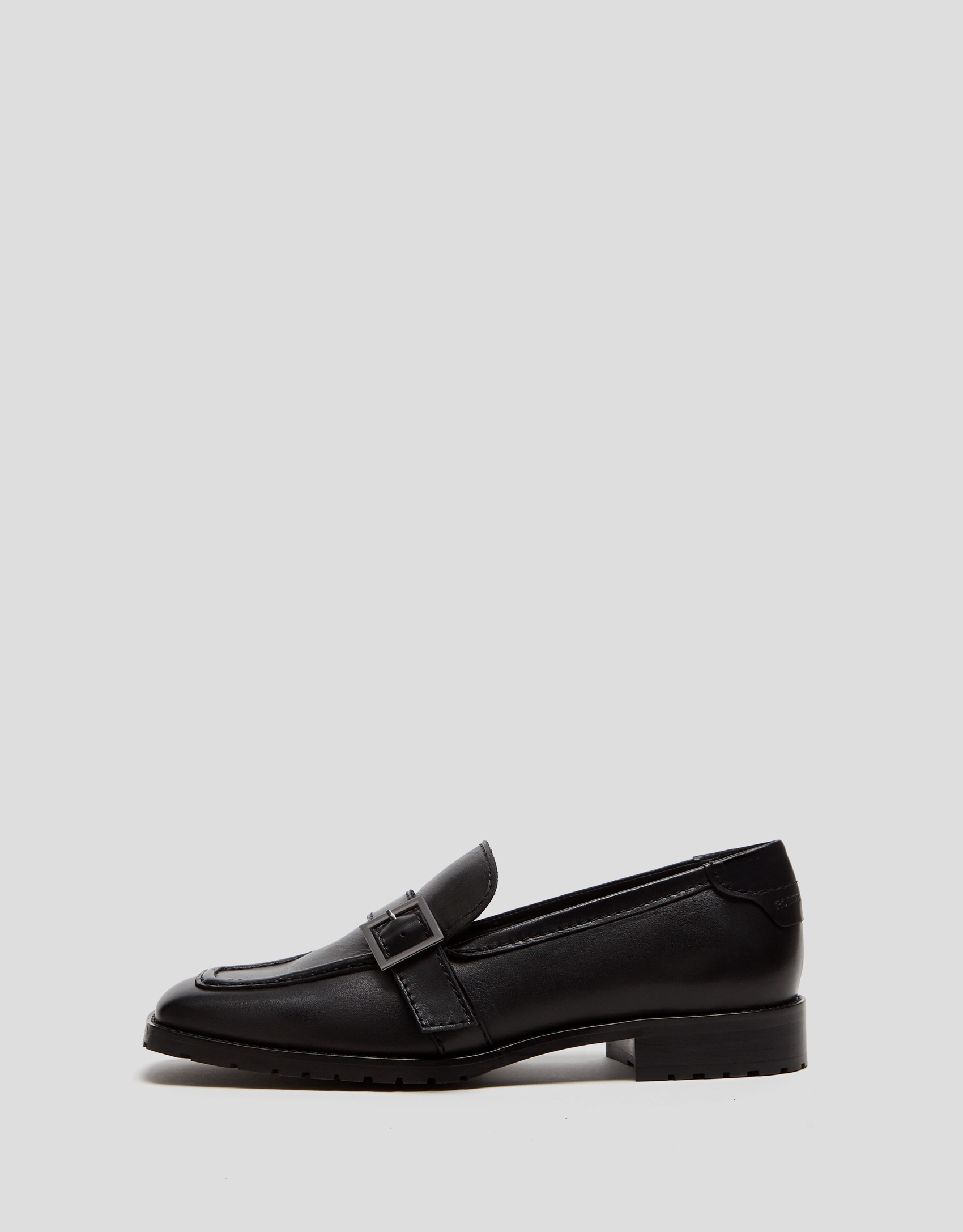 Black leather moccasins