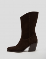 Bota cowboy piel marrón