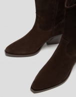 Bota cowboy piel marrón