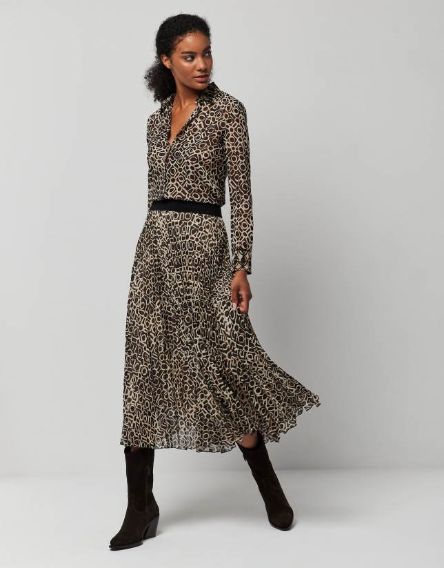 Bota cowboy piel marrón