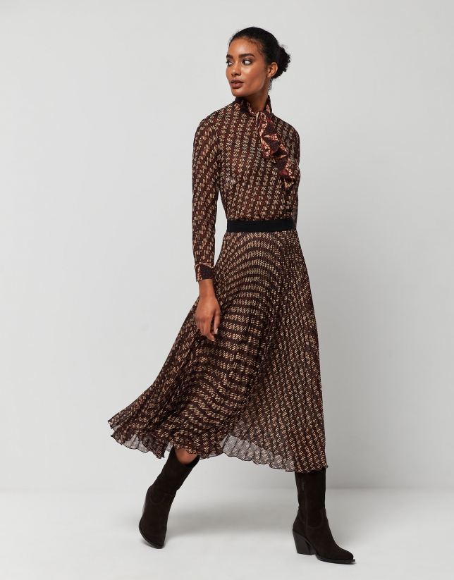 Bota cowboy piel marrón