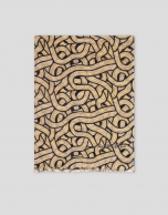 Yellow wool print foulard with openwork