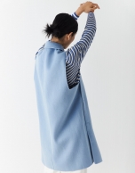 Long blue vest with lapels