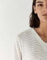 Camiseta punto cloqu&eacute; blanco