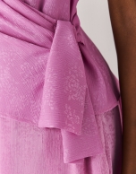 Lavender jacquard crossbody top with bow