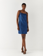 Vestido tirantes lentejuelas azul