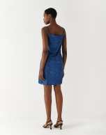 Vestido tirantes lentejuelas azul