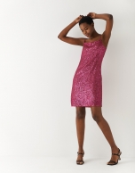 Pink dress with halter top and sequins