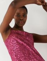 Pink dress with halter top and sequins
