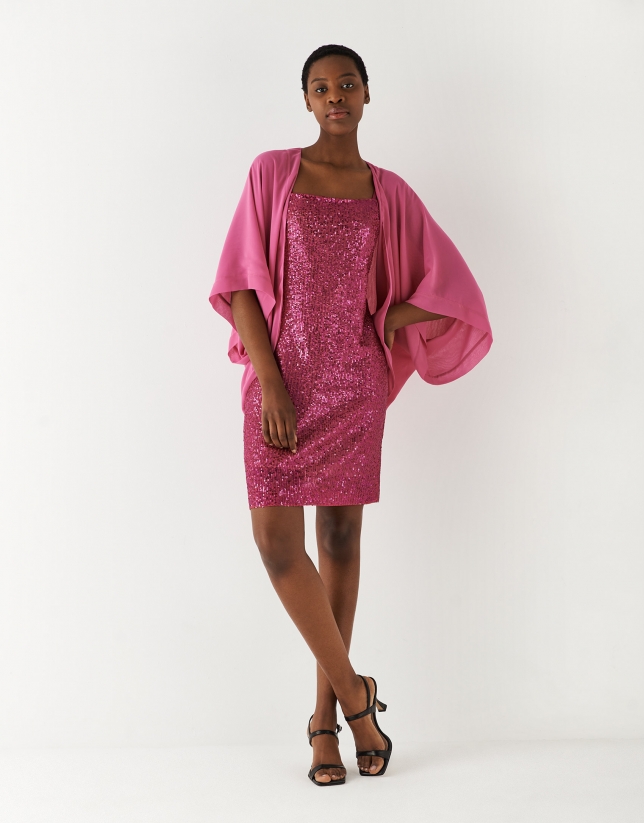 Pink dress with halter top and sequins