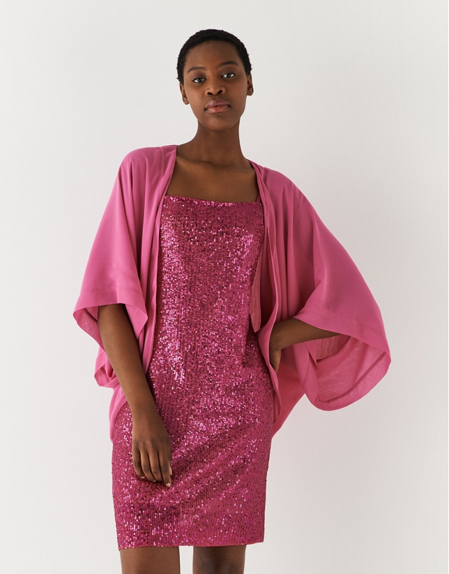 Pink dress with halter top and sequins