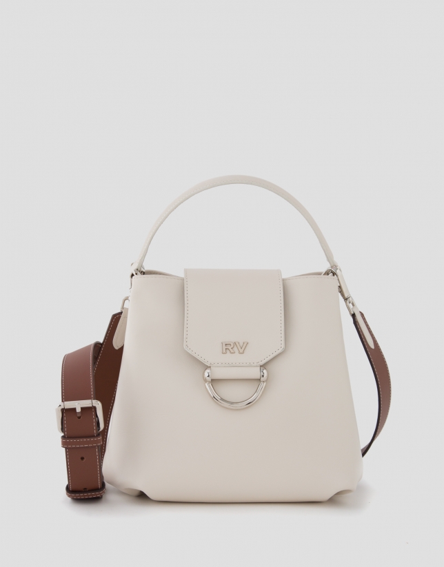 Beige leather Miranda bucket bag