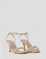 Pastel yellow square heel sandals
