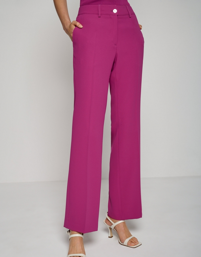 Bougainvillea straight crepe pants
