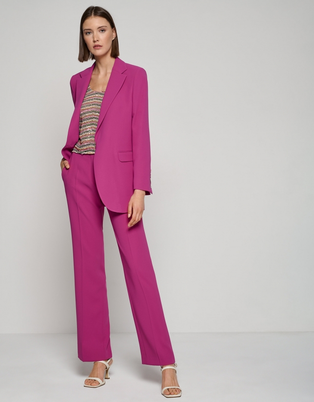 Bougainvillea straight crepe pants