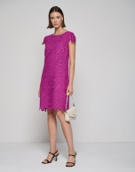 Purple dress with Swiss lace embroidery