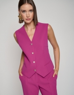 Bougainvillea crepe tailored vest