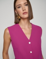 Bougainvillea crepe tailored vest