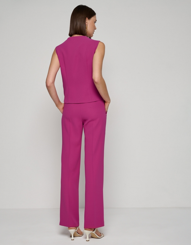 Bougainvillea crepe tailored vest