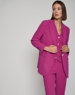 Bougainvillea crepe blazer with one button