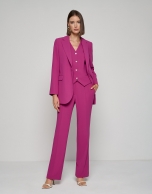Bougainvillea crepe blazer with one button