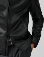 Black nappa leather jacket