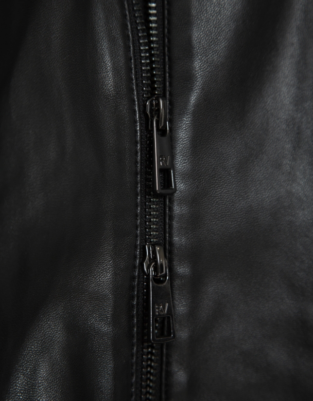 Black nappa leather jacket