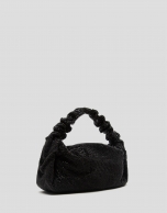 Ariana Cristal Mesh black clutch bag