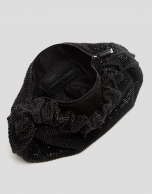 Ariana Cristal Mesh black clutch bag