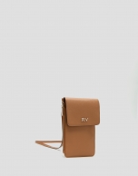 Bolso portamóvil Crafts  piel cámel