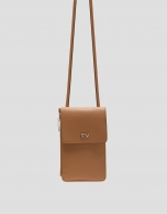 Bolso portamóvil Crafts  piel cámel