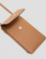 Bolso portamóvil Crafts  piel cámel