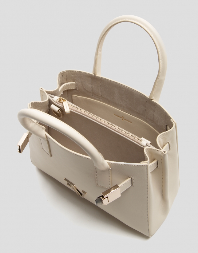 Satchel Mini Millie ivory leather