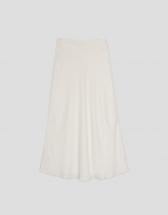 Falda midi evas&eacute; twill crudo