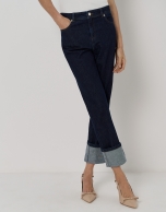 Straight blue denim pants