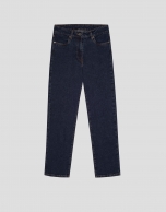 Straight blue denim pants