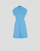 Vestido midi camisero azul