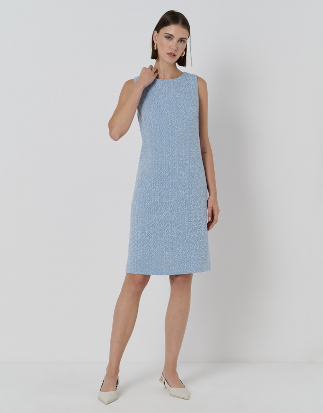 Vestido recto tweed azul