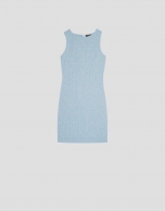 Vestido recto tweed azul