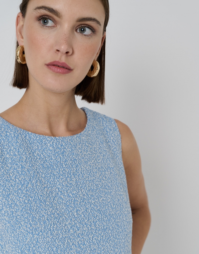 Blue tweed straight dress