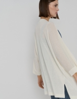 Long beige knit jacket