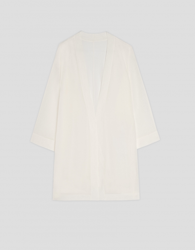 Long beige knit jacket