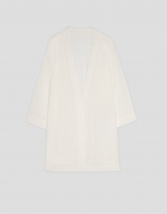 Long beige knit jacket