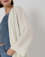 Long beige knit jacket