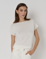 Jersey punto manga murci&eacute;lago crudo